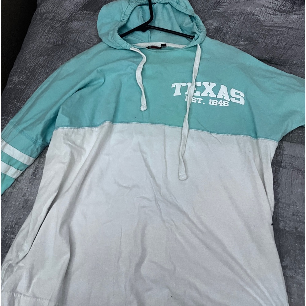Texas teal and white hoodie